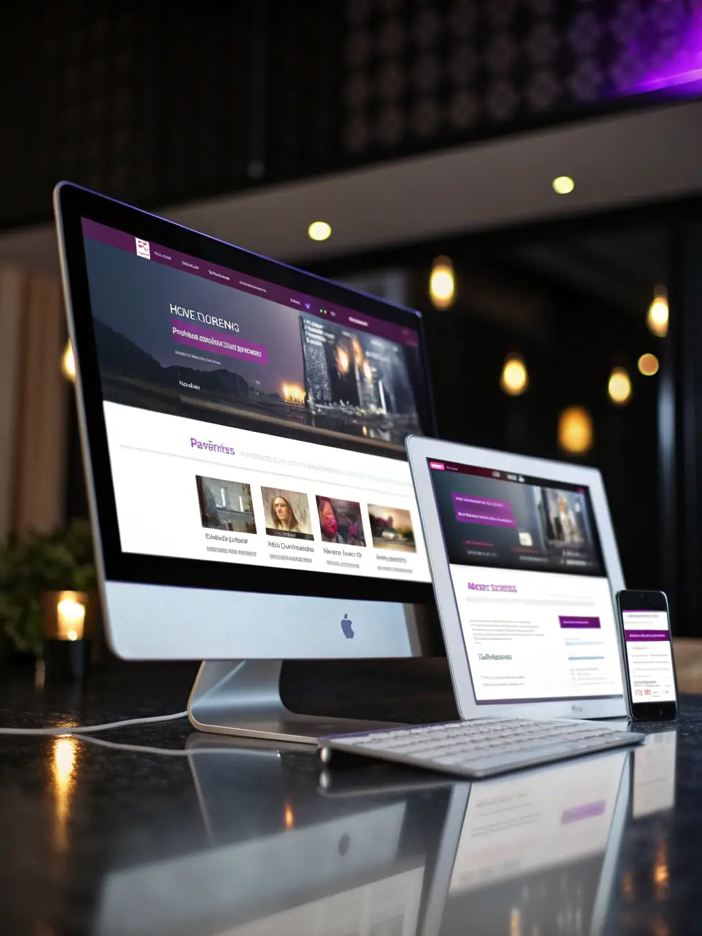 A modern, responsive website displayed on various devices, highlighting sleek design and user experience. This image represents our Website Design expertise.